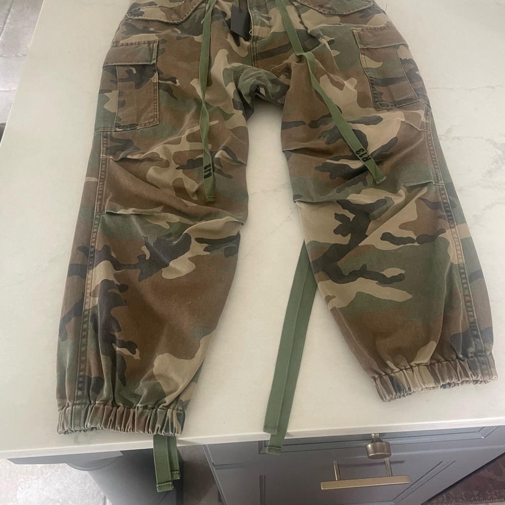 R13 Camouflage Cargo Pants in Olive and Khaki